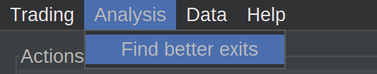 Analysis menu navigation