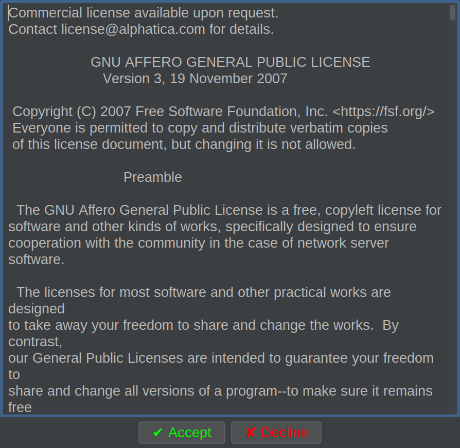 Terms and Conditions Screen